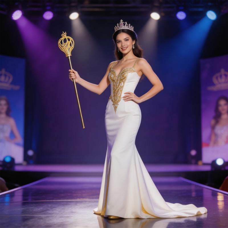 Elegant Gold Cosplay Scepter With Sparkling Rhinestones For Stage Performances And Costume Parties Gathering Dressingup