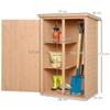Wooden Small Shed, Garden Storage Shed with Shelves and Bolt Latch, 75L x 56W x115H cm, Natural