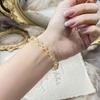 Qiaoen Natural Crystal Beaded Citrine Daisy Bracelet