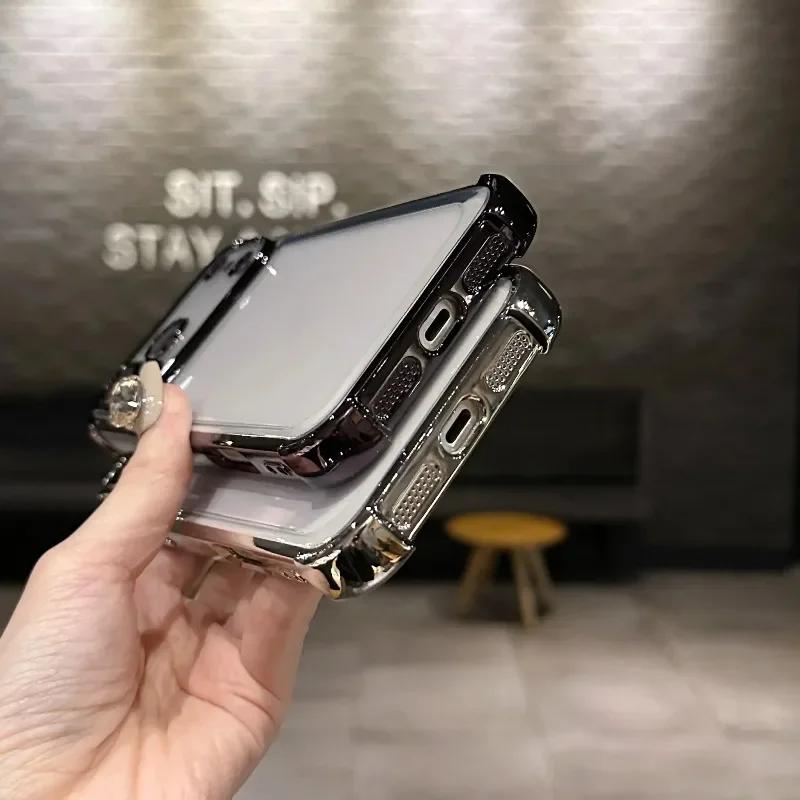 Luxury Plating Clear Shockproof Phone Case For iPhone 17 Air 17 Pro 16 15 14 13 12 11 17Pro Max Plus Anti-drop Bumper Cover