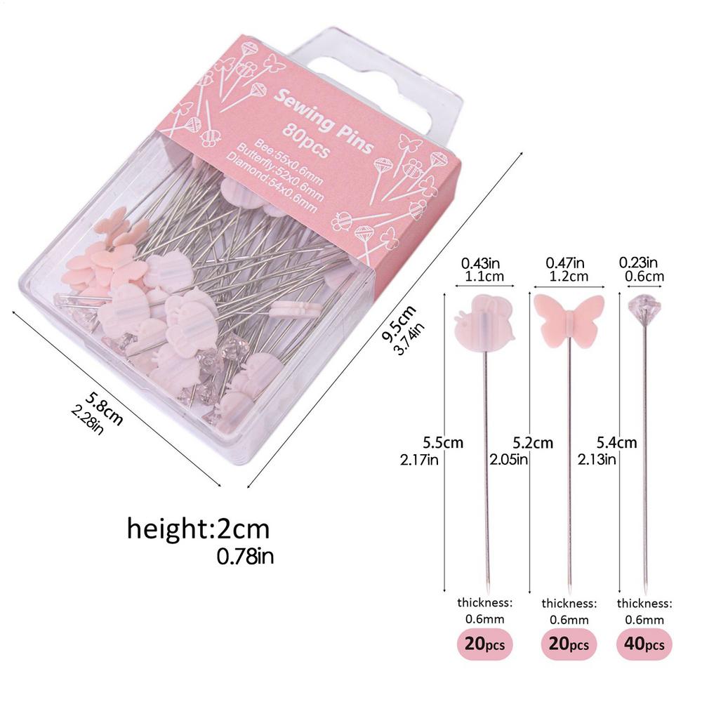 Pins Sewing Dressmaker Marking Needle Reusable Sewing Aid Supplies For Embroidery Crafts Specimen Fixing 80 Pieces Quilting