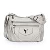 Leren Crossbody Tas met Meerdere Ritsen, Gevlochten Detail en Klepzak, Casual Schoudertas voor Dames