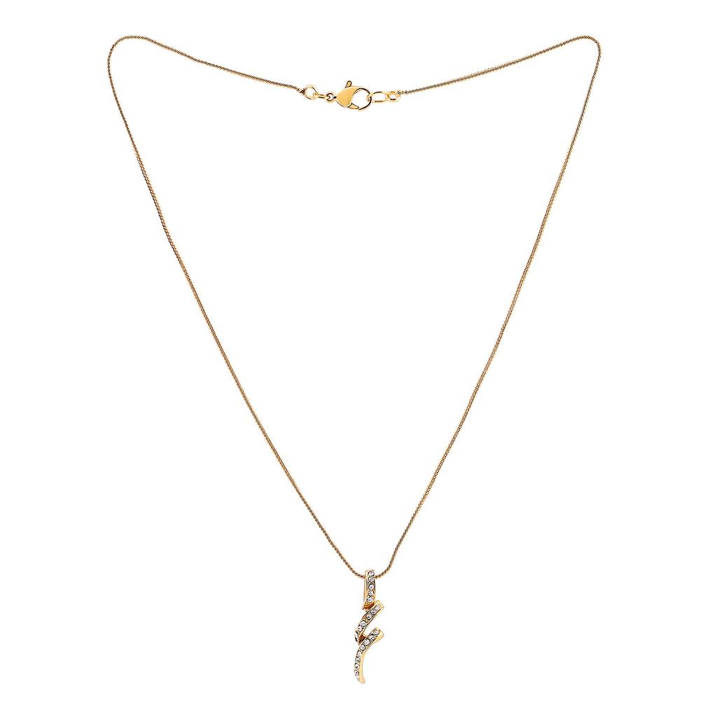 Estele 24k Gold Plated Austrian Crystal Pendant Necklace Set with Chain for Women/Girls