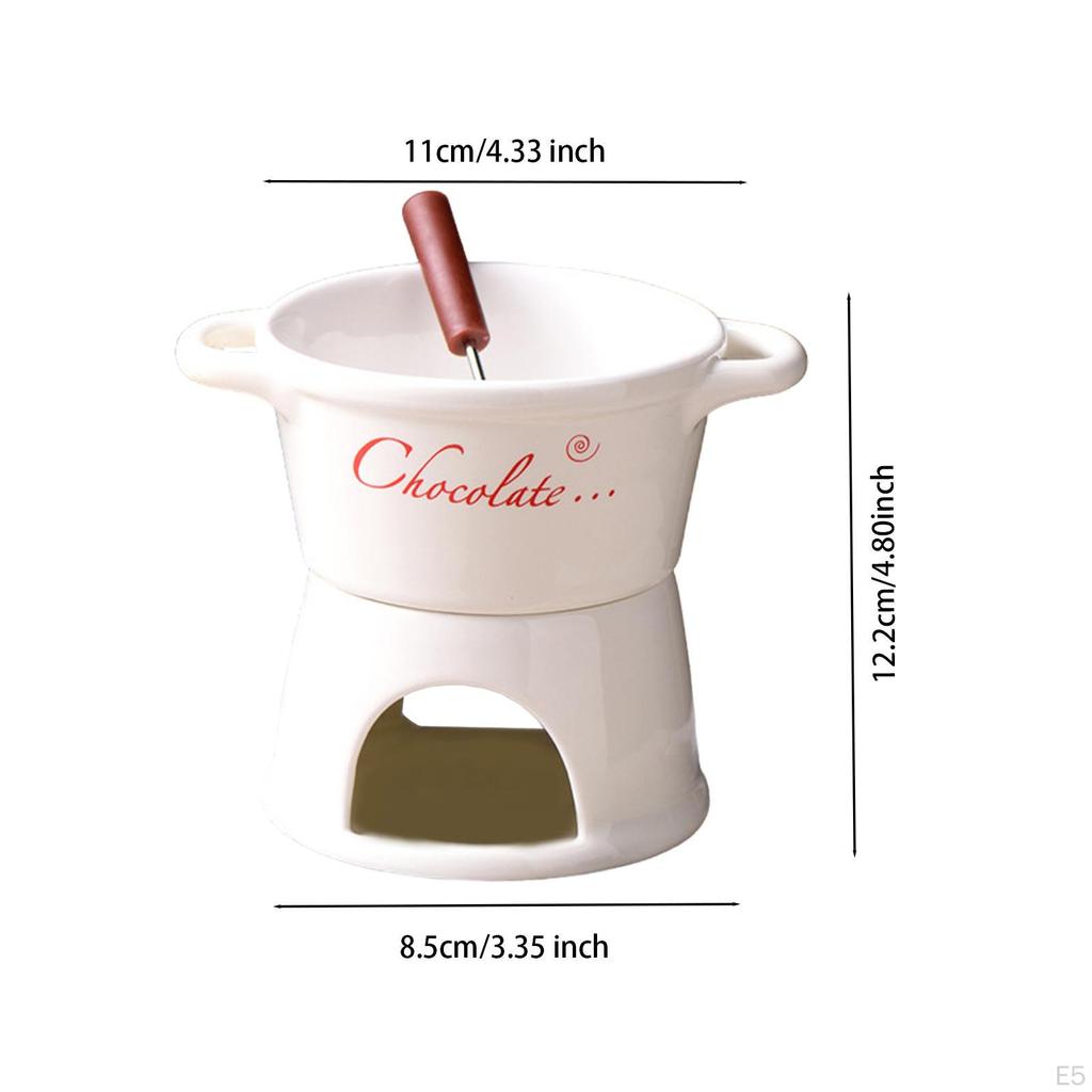 Schokoladenfondue-Topf 300ml Käse Teelicht Porzellan Schmelzen für