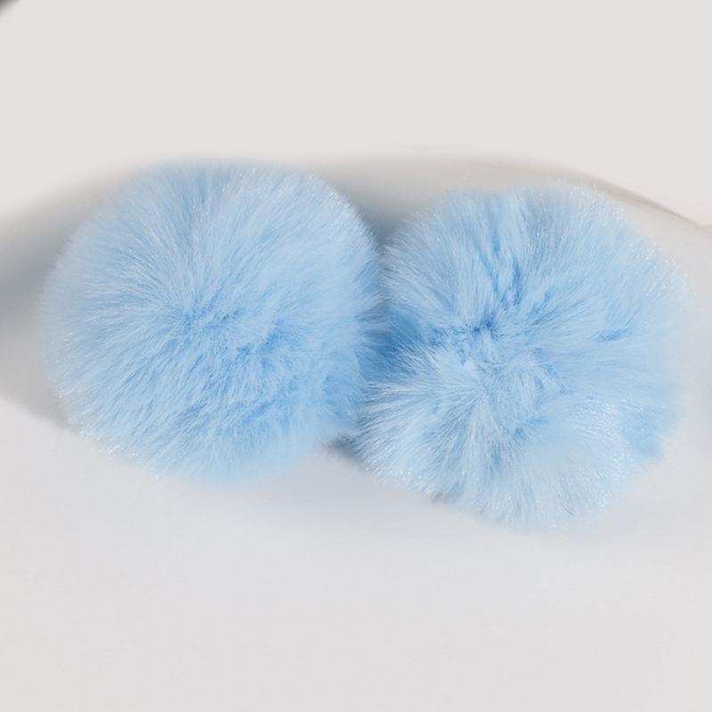 10pcs Rabbit Hair Ball 5.5cm Pompoms for Keychain DIY Bag Charm Plush Ball Applique Material Cap Hat Gloves Accessories