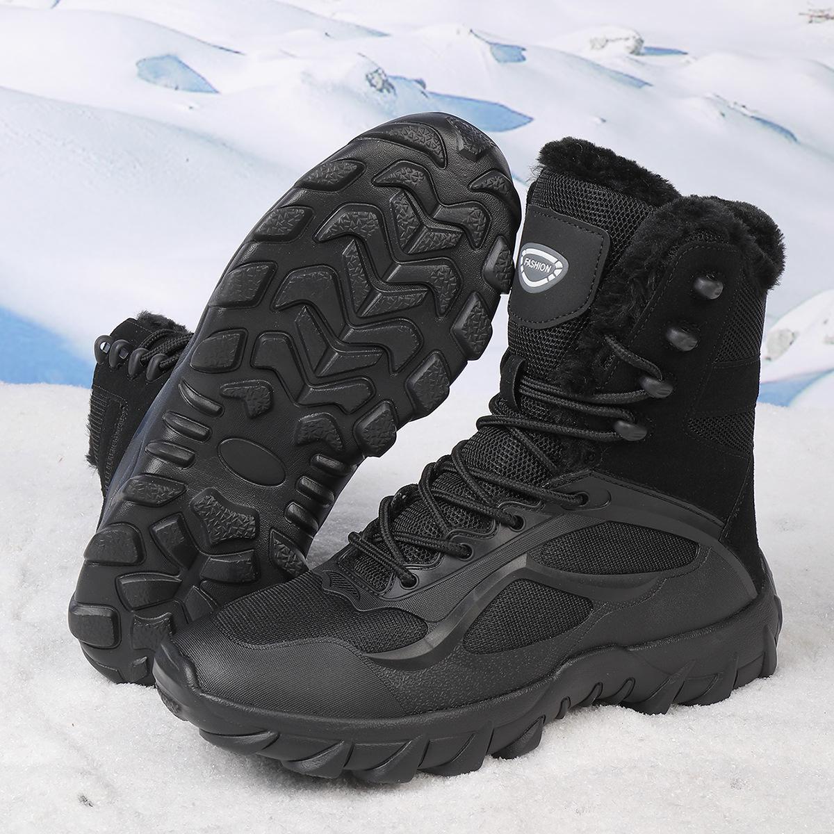 

Men s Plus Size High-Top Military Combat Boots with Insulated Lining for Hiking and Snow Adventures 45 чорний