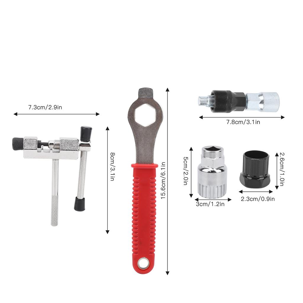 Crank Puller, Professional Repair Tool Kit with 16mm Wrench and Chain Cutter for Mountain Bike Crankshaft Removal and