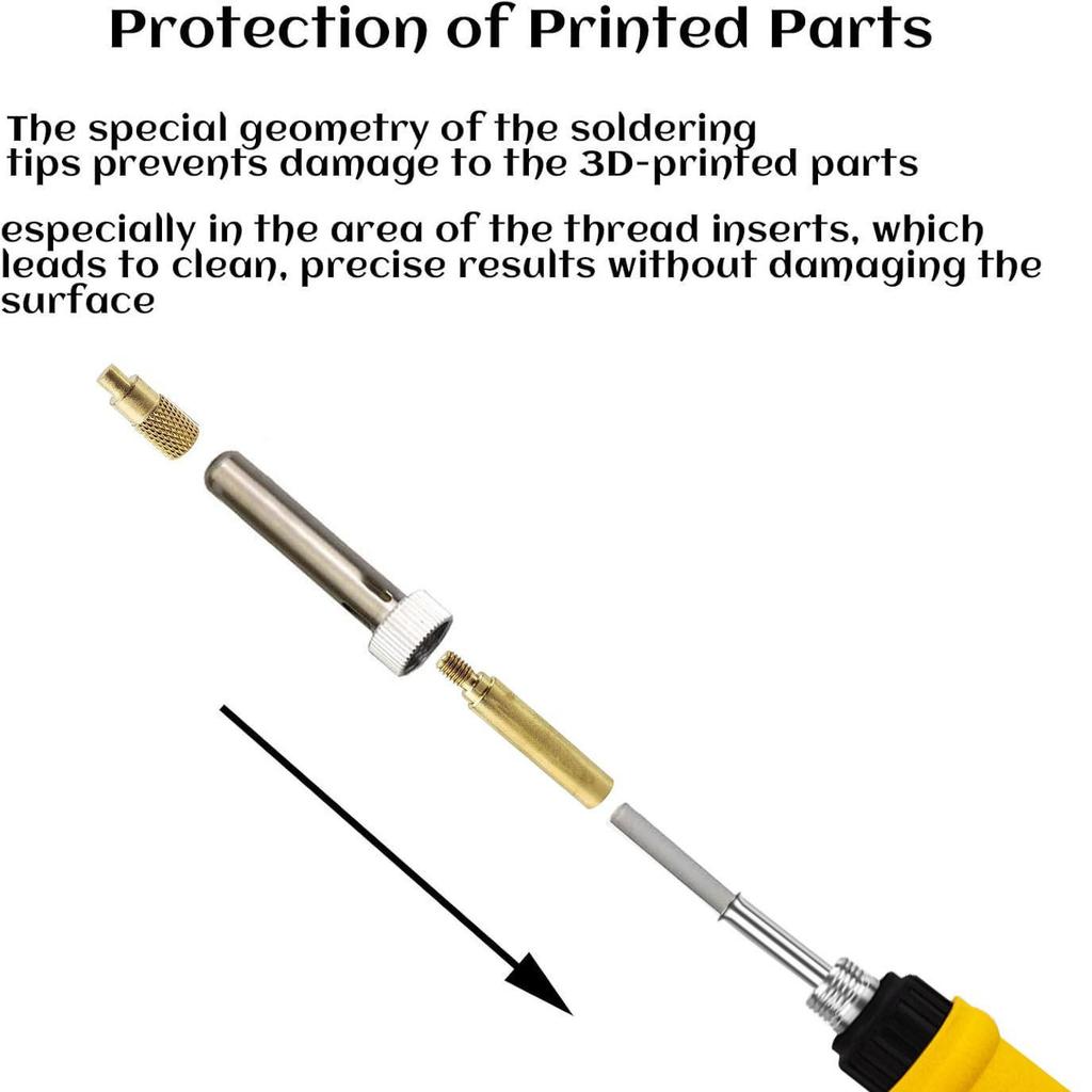 3D Printer Nut Embedding Tool: Universal 936 Soldering Iron Tip for M2-M8.