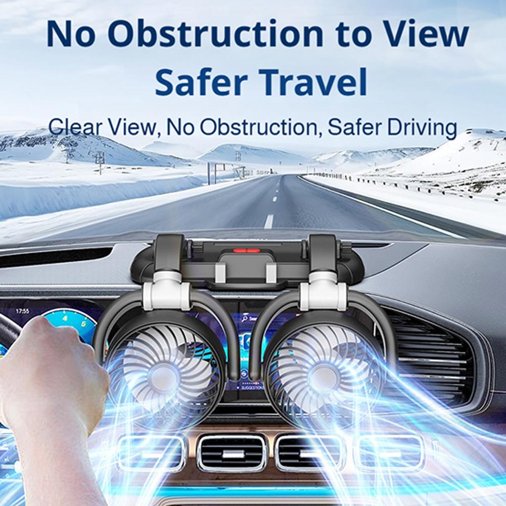 New Car Mounted Dual Head Fan Adjustable Multifunctional Car Mini Dual Head Small Fan For Household Use
