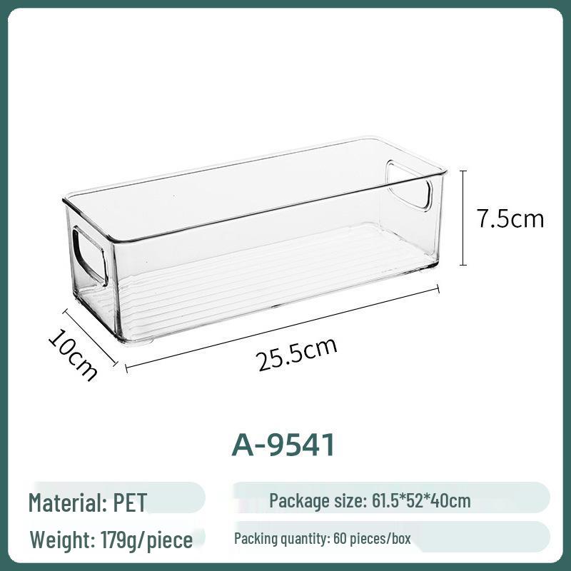 Transparent PET Storage Box for Books, Snacks, Fruits, Vegetables, and Kitchen Organization