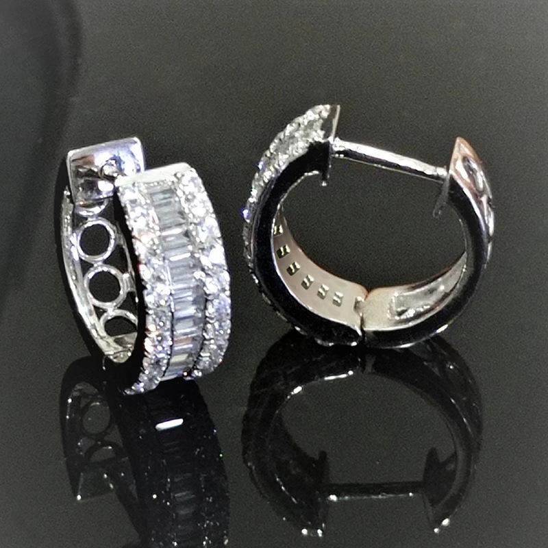Classic Simple Earrings For Women, Inlaid With Geometric Zircon Jewelry, Fashionable And Explosive Temperament Earrings