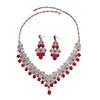 Ensemble de Bijoux de Mariée Élégant en Alliage Strassé - Collier & Boucles d'Oreilles Design de Niche