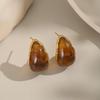 Xia Ling 18K Gold-Plated Dopamine Resin Stud Earrings for Women