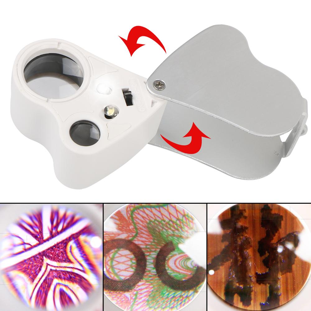 

Ручна лупа Збільшувальне скло 2 в 1 60X 30X Лупа з підсвічуванням Портативна зі світлодіодним підсвічуванням Складна ювелірна лупа-лупа