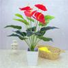 18Fork/branch Artificial Plants Anthurium Decoration Green Turtle Leaves Garden Home Decor Artificial Flowers Grass Plant Bonsai