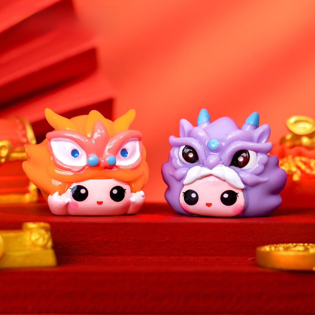 Charming Miniature Dragon Doll Resin Craft Ideal For Creative New Year Decorations