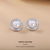 Irregular Round Faux Pearl Stud Earrings: Elegant Japanese & Korean Trendy Fashion for Women