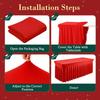 Party Table Skirt 6ft Christmas Red Tablecloths For Rectangle Table Reusable Tablecloths Holiday Decor For Restaurant Buffet