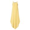Women Casual Printed Round Neck Loose Long Dress Sleeveless Split Maxi Dress