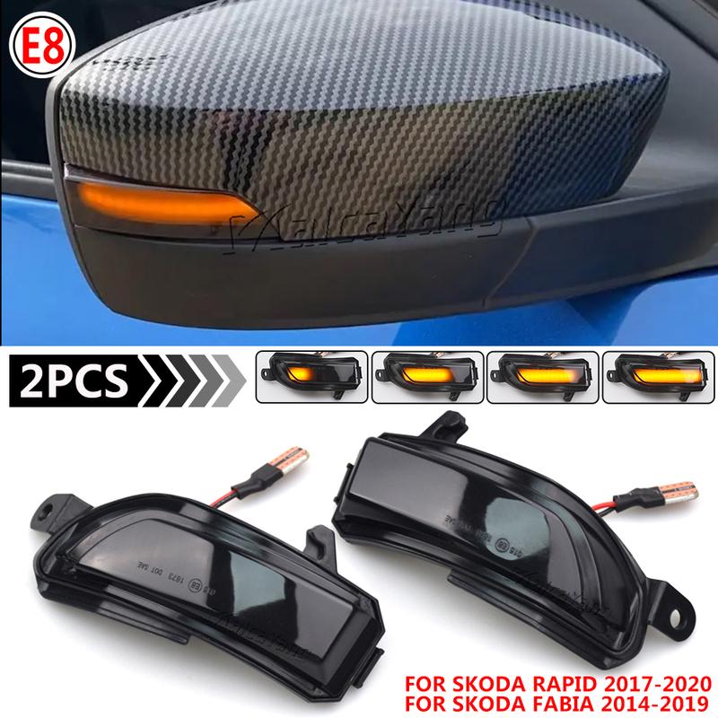 

For Skoda Fabia 2014- Rapid 2017 2018 Dynamic Turn Signal Light Flasher Flowing Water Blinker Flashing Light