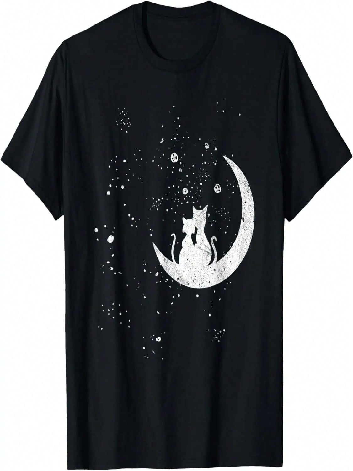 Romantic Cat Couple In Love Sitting On The Moon T-Shirt S разноцветный