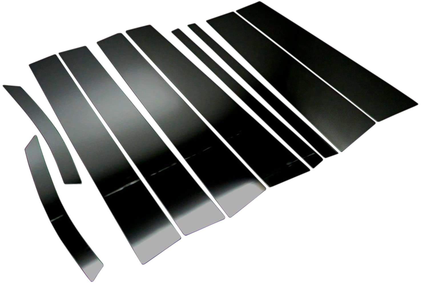 BRIGHTZ Finish Stainless Steel Black Plated Pillar Panels for Honda Esquire No Visor Required Ultra-Mirror (10-Piece Set) 80/85 (ZWR80G, ZRR80G,