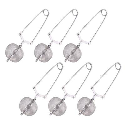 6Pcs Tea Infuser Loose Leaf Tea Snap Ball Tea Strainer Spoon Stainless Steel Tea Filter Steeper With Handle-B61B
