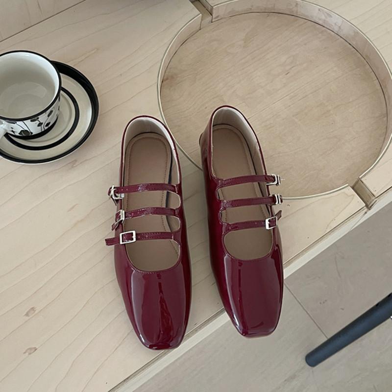 Fashion Bailamos Spring New Women Flats Ladies Elegant Flat Mary Jane Shoes Fashion Round Toe Shallow Shoes Outdoor Dress Ballet Shoes M