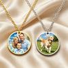 Personalized Photo Necklace Single Double Sided Engraved Logo Round Pendant Stainless Steel Jewelry Custom Birthday Trend Gifts