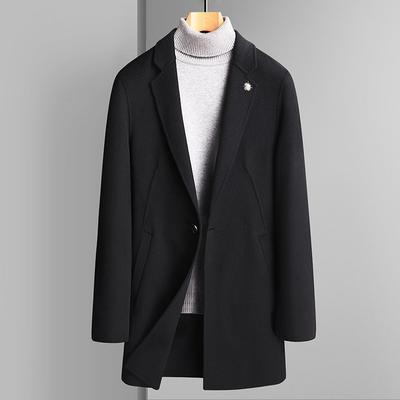 Double-sided Woolen Coat Medium and Long Business Casual Woolen Coat Trench Coat Men's Coat