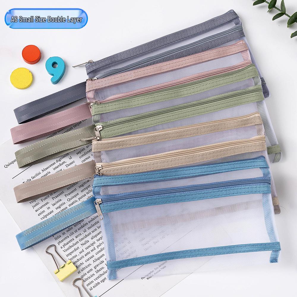 Morandi Mesh File & Toy Storage Bag - Student & Children's Organizer for Papers & Blocks