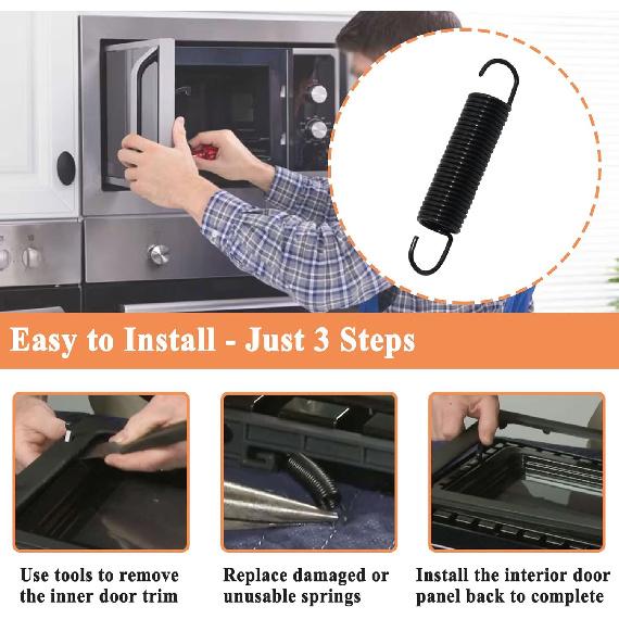 4Pcs DE61-00048A Key Spring, Microwave Door Latch Spring Replacement, Black