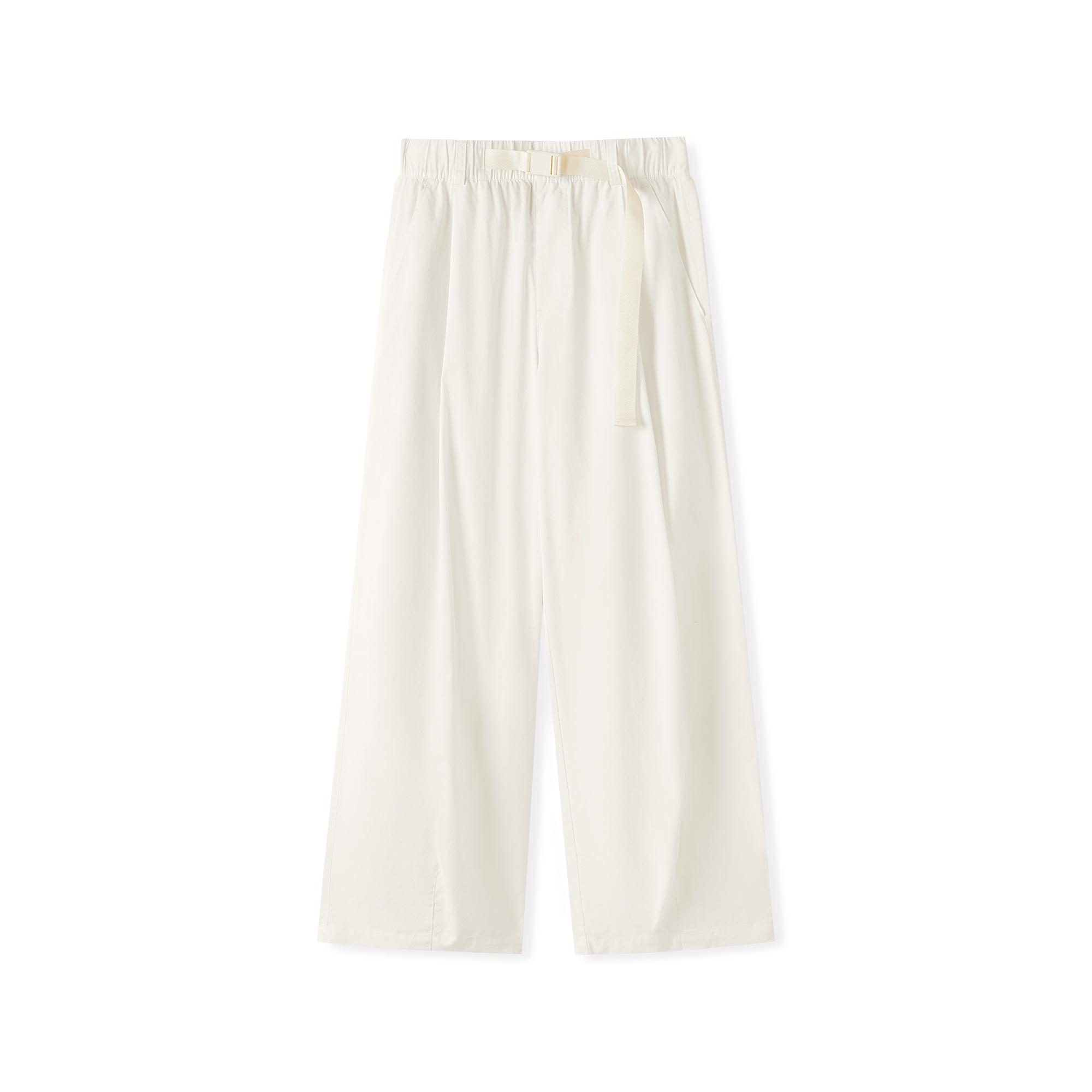Skechers Fashion Loose Versatile Straight Leg Casual Pants Men bottoms Cotton-Candy-White L225M083-0074 M