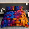 Digital Print Bedding Bedding with Duvet Cover and Pillowcases, Colorful Geometric Themed Design, Ultra-Soft Digital Print Duvet Cover Set