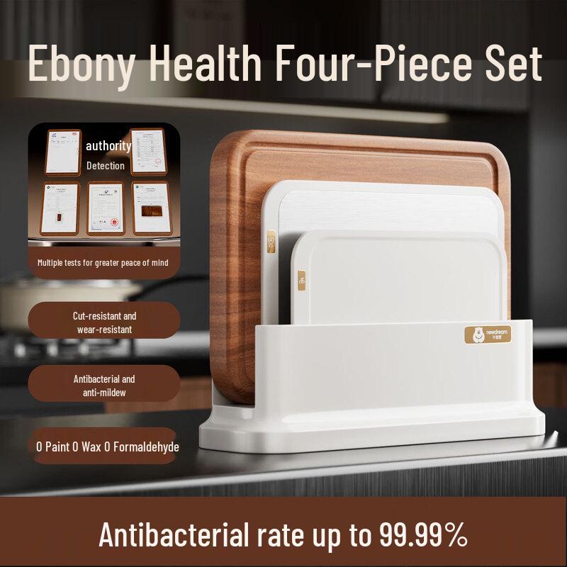 NEW DREAM Ebony Wood Antibacterial Chopping Board Set
