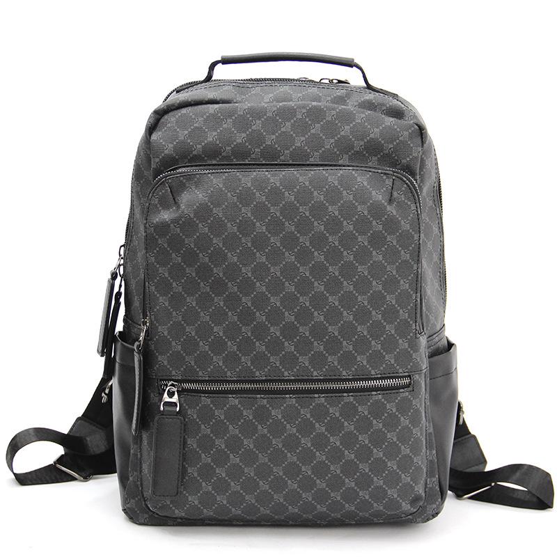 Trendy Korean Plaid Large-Capacity Backpack for Men & Students