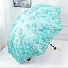 Folded Retro Embroidered Lace Double Layer Vinyl Three-fold Umbrella Wedding Umbrella