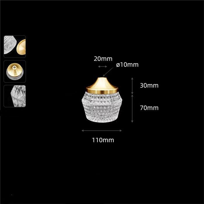 Clear 10mm Small Opening Acrylic Lamp Shade Replacement, 1cm Hole Plastic DIY Lampshade with Aluminum Lid Cover for Lighting