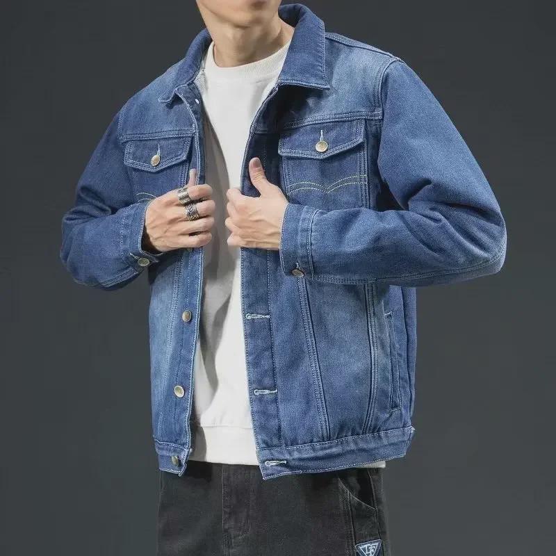 Men's Autumn/Winter Plush Denim Jacket: Trendy, Warm, Casual Fashion Outerwear
