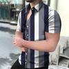 Holiday Beach Striped 3D Print Men Tops Man/Women Casual Fashion Short Sleeves Shirt Lapel Button Shirt Oversized Unisex Clothes