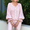 2026 Women's Casual Long Sleeve V-neck Cardigan Multi-color Top
