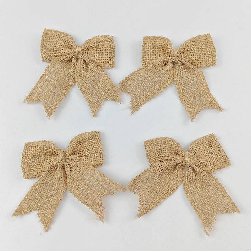 Handmade Burlap Bow for DIY Christmas and Holiday Decoration
