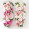 1Pc Simulated Outdoor Wedding Rose Green Plant Flower Row, for Outdoor Wedding Arch Table Decoration