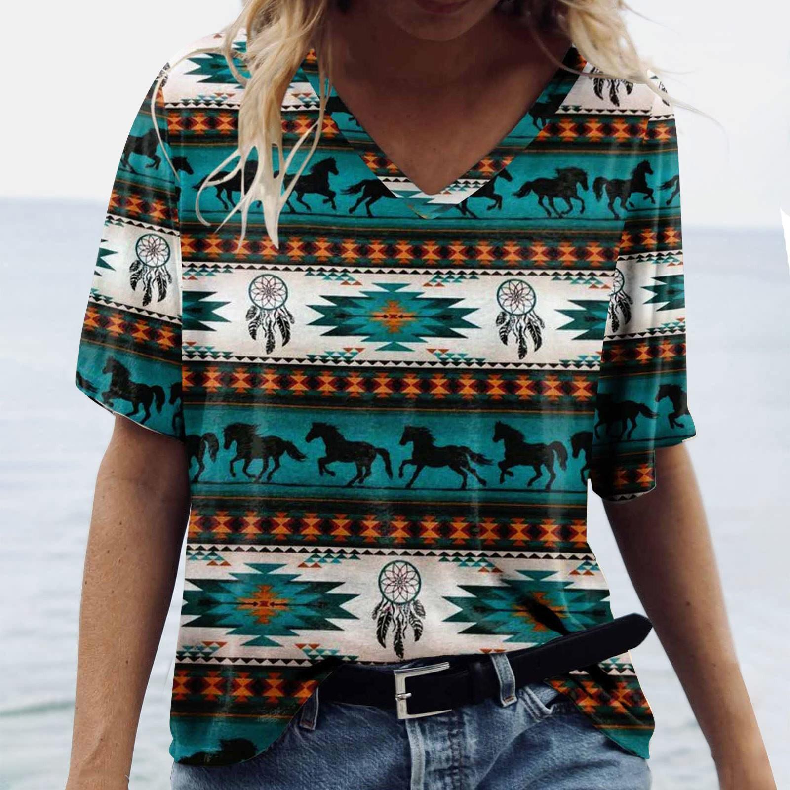 

Женская модная повседневная удобная блузка с v-образным вырезом и коротким рукавом с принтом M белый