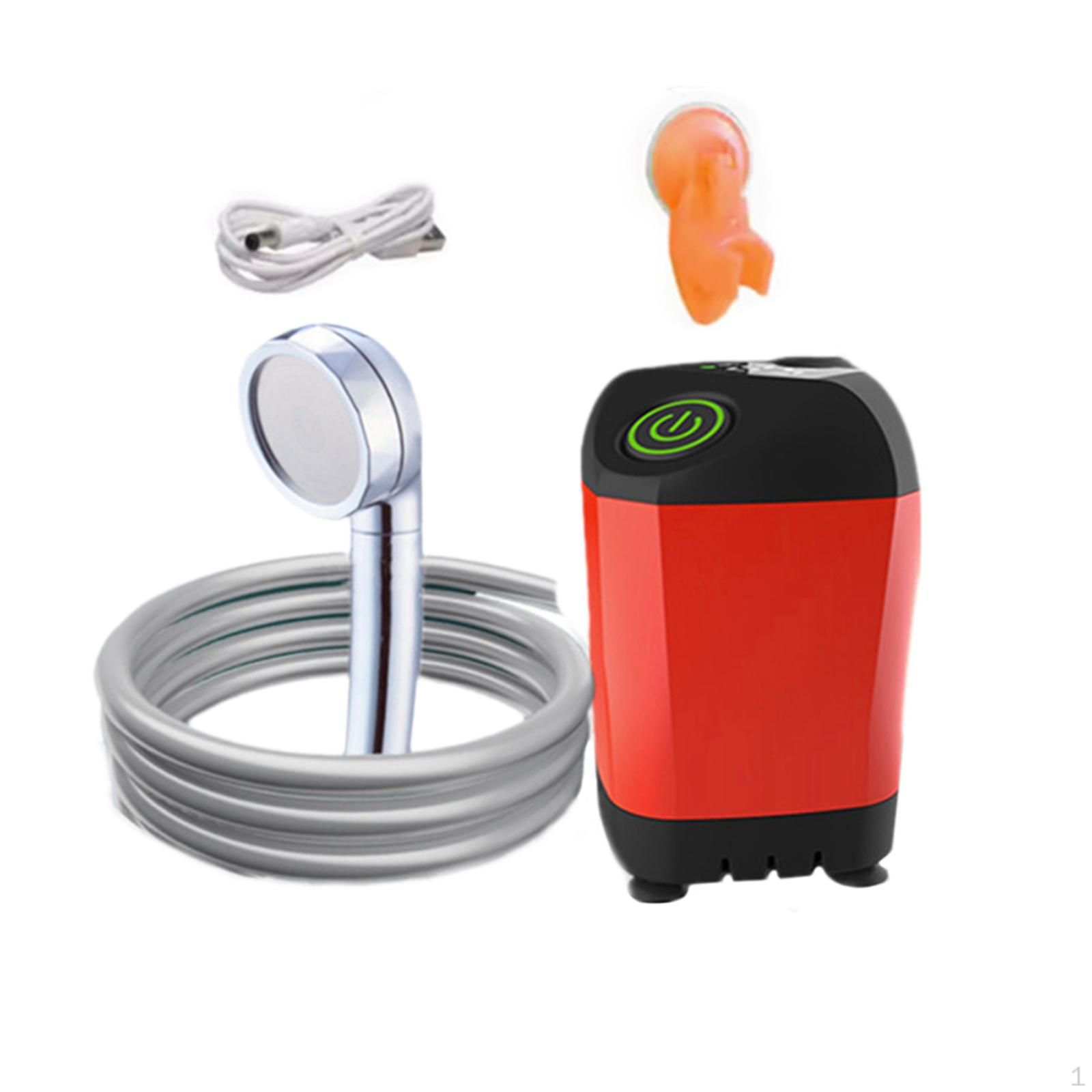 

Портативный душ для улицы, перезаряжаемый через USB, с душевой лейкой, универсальный для мытья машины, пляжа with temp display