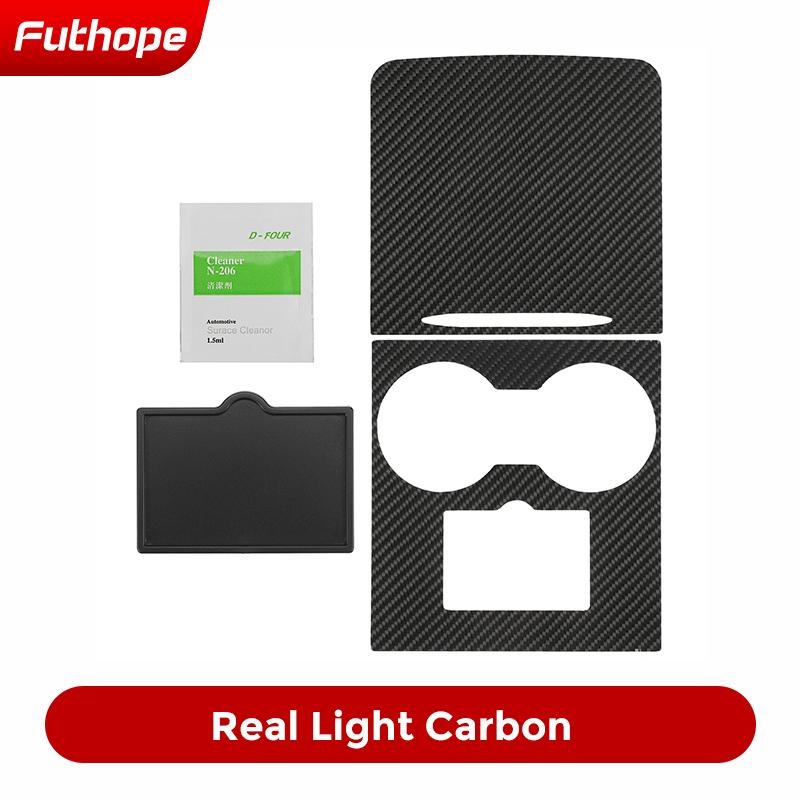 Futhope Real Carbon Fiber ultra thin center console cover For Tesla Model 3 Y -23 not affect Central Control push-pull