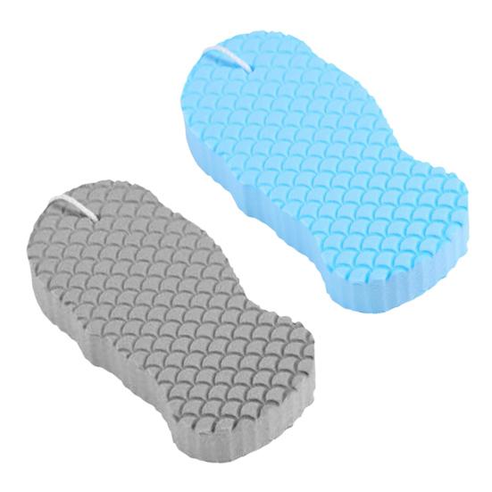2/4 ks 3D Ultra měkká exfoliační koupelová houba tělová mycí houba ženy muži opakovaně použitelná koupelová houba se šňůrkou