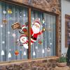 Cartoon Christmas Stickers Window Showcase Removable Santa Clause Snowman Home Decor Decal