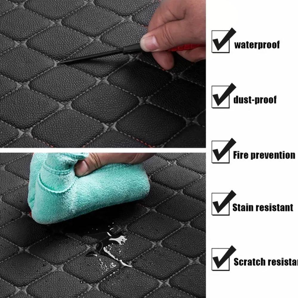Podofo Upgrade Your Car With 4pcs Universal Waterproof Leather Car Floor Mats - Front & Rear Full Set