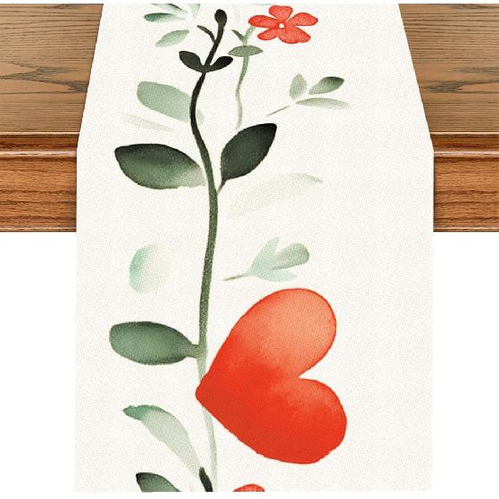 ANNA QUEEN Boho Floral Table Runner 13x72 Inch, Colorful Mexican Otomi-Style, Folk Art Table Decor for Dining Table, Fiesta Party, Kitchen, Wedding